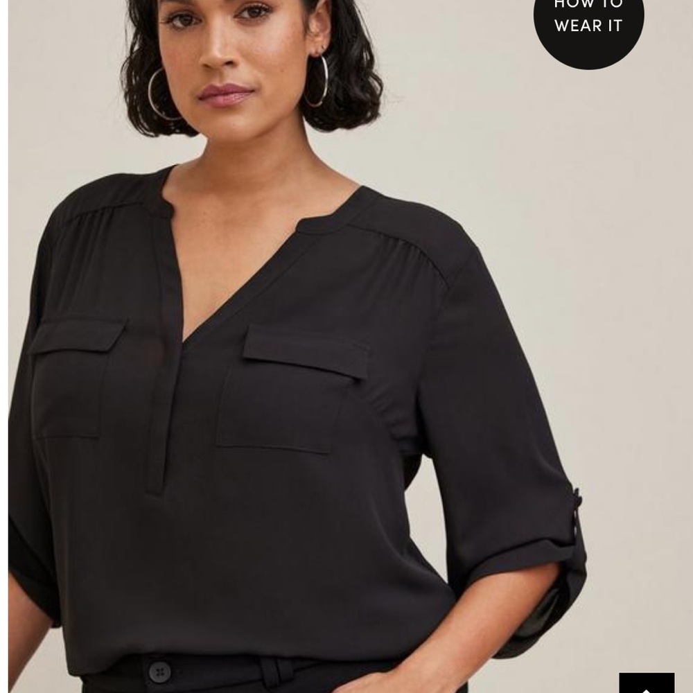Torrid Harper 3/4 Sleeve Blouse